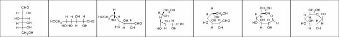 Transformarea glucozei din structura aciclica (D-glucoza) in structura ciclica (β-glucoza)