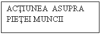 Text Box: ACTIUNEA ASUPRA PIETEI MUNCII